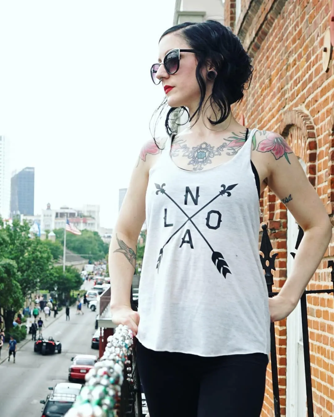 10809 NOLA Arrow Racerback Tank Top