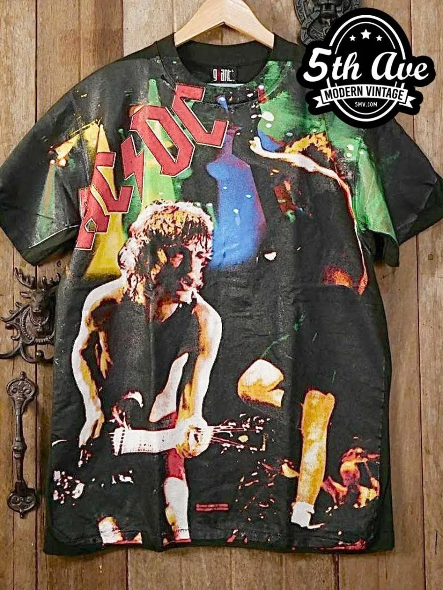 AC/DC's Angus Young Shreds in All-Over Print Tee