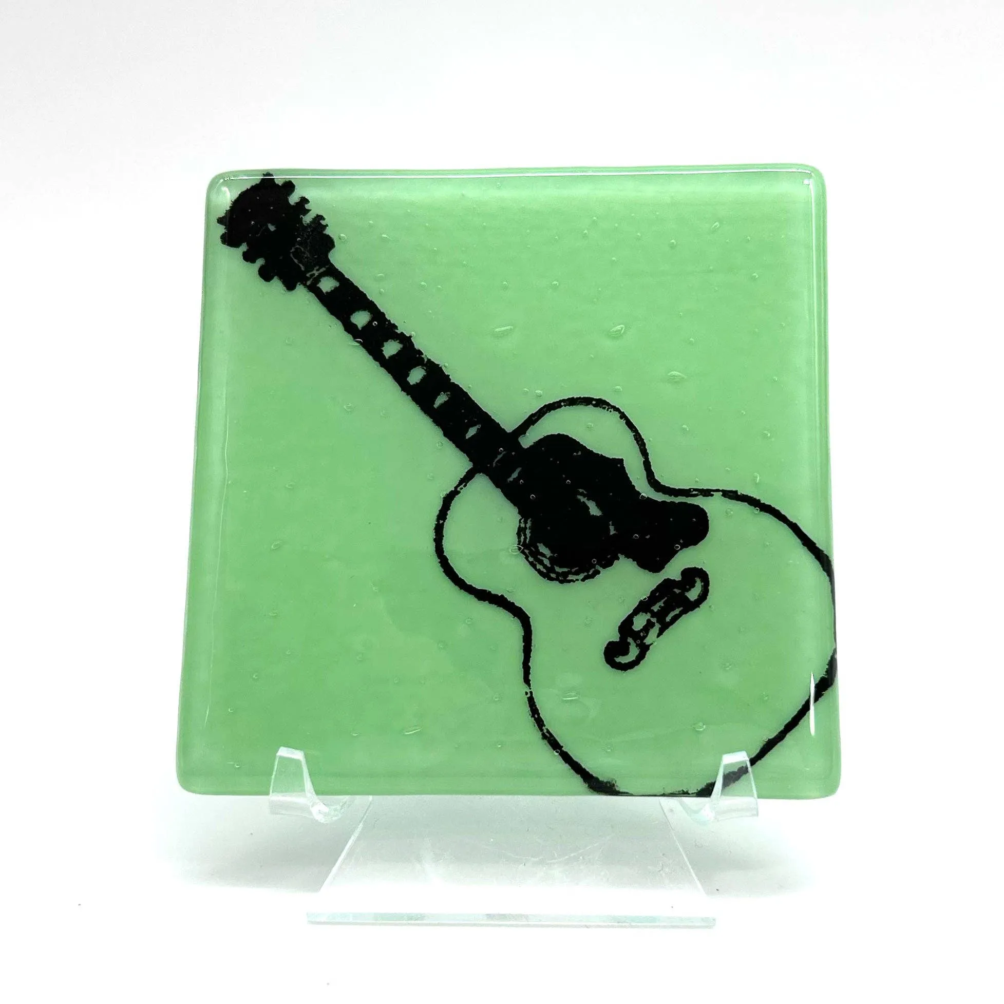 Acoustic Guitar Fused Glass Coaster