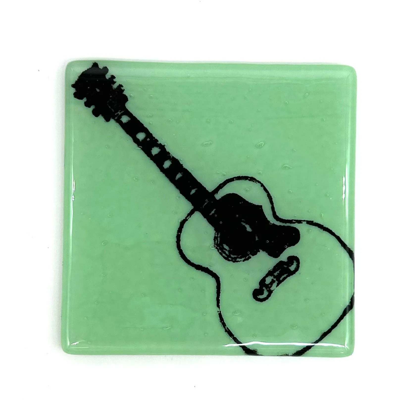 Acoustic Guitar Fused Glass Coaster