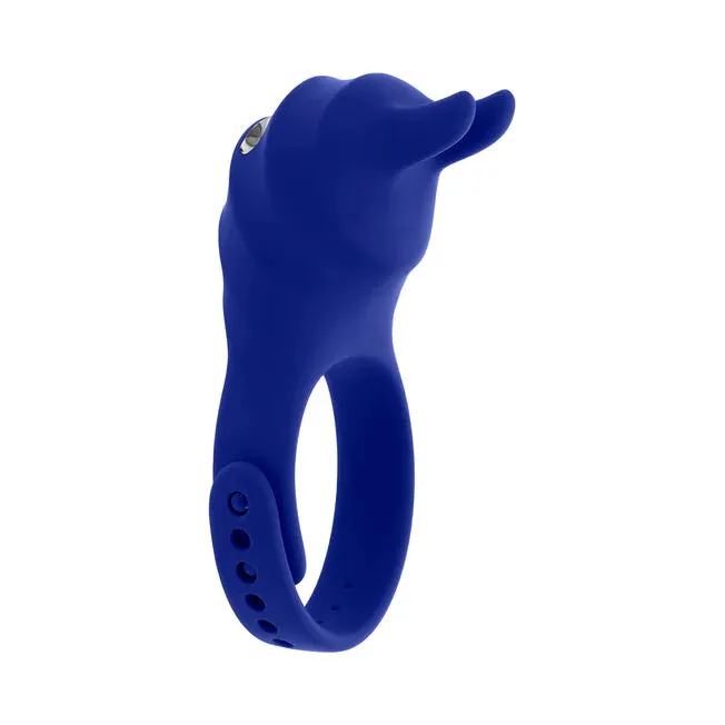 Adjustable Fun Ring Vibrating C-Ring - Blue