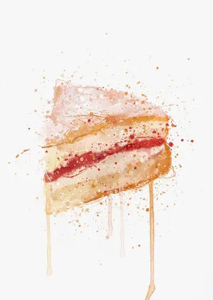 Cake Wall Art Print 'Victoria Sponge'