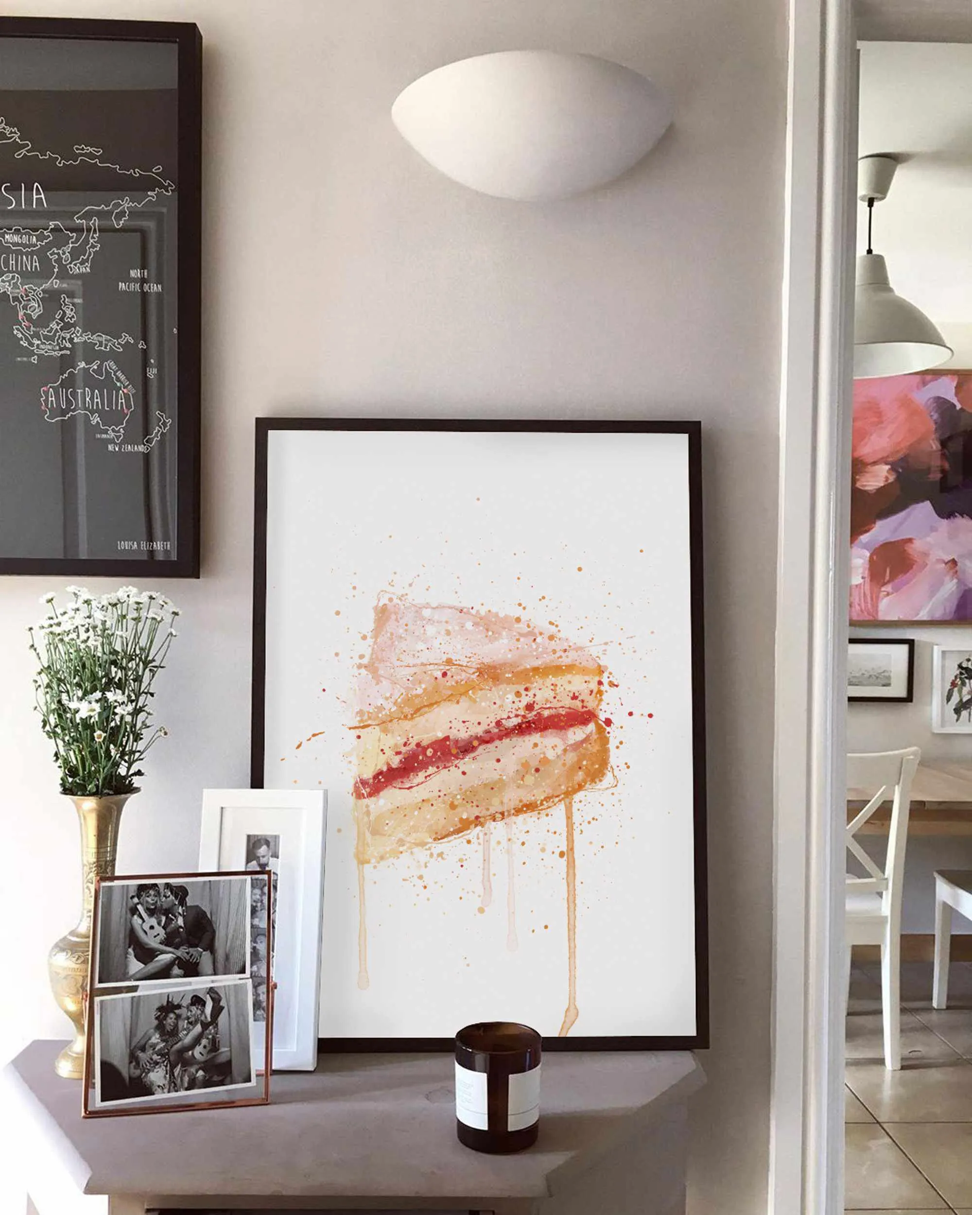 Cake Wall Art Print 'Victoria Sponge'