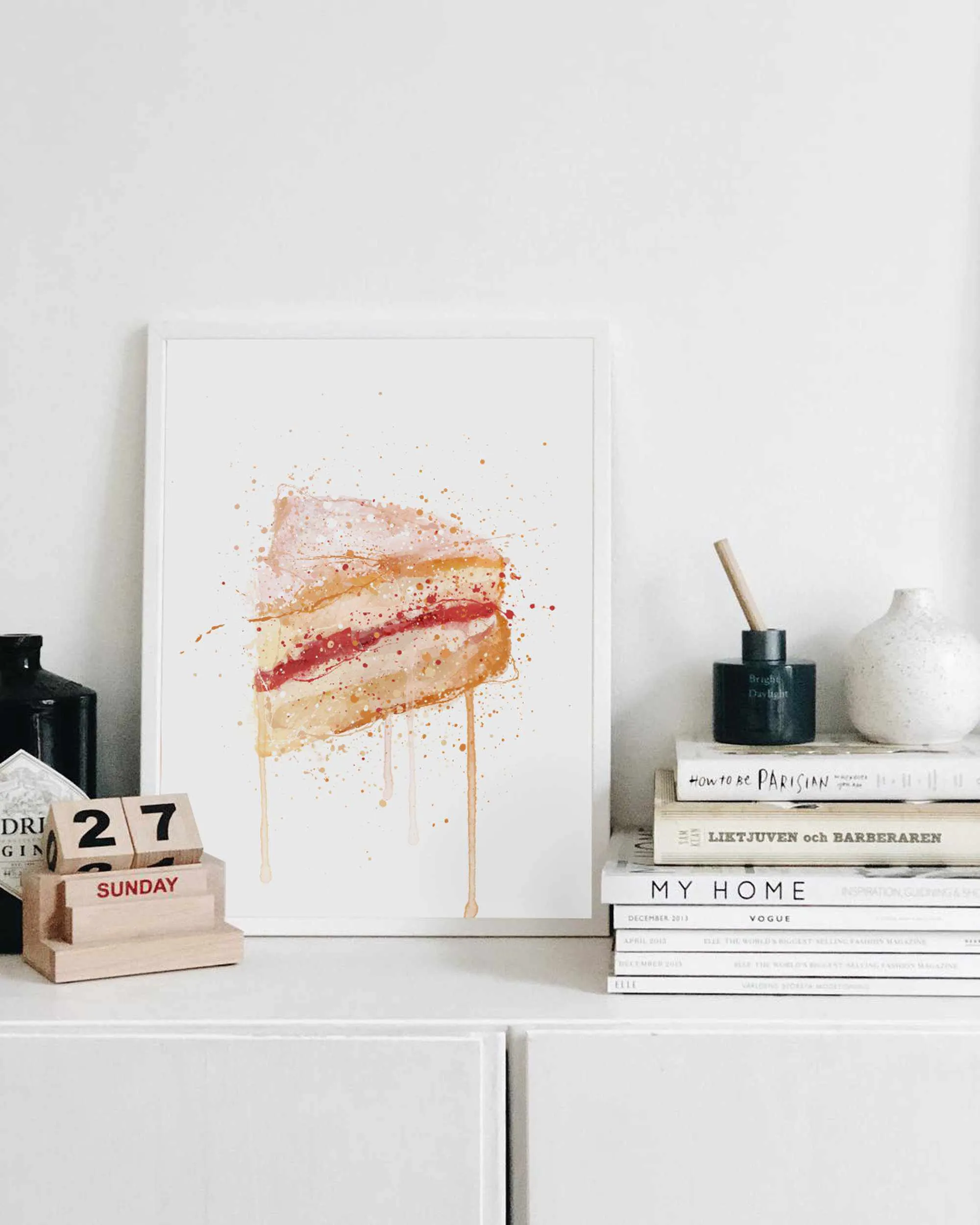 Cake Wall Art Print 'Victoria Sponge'