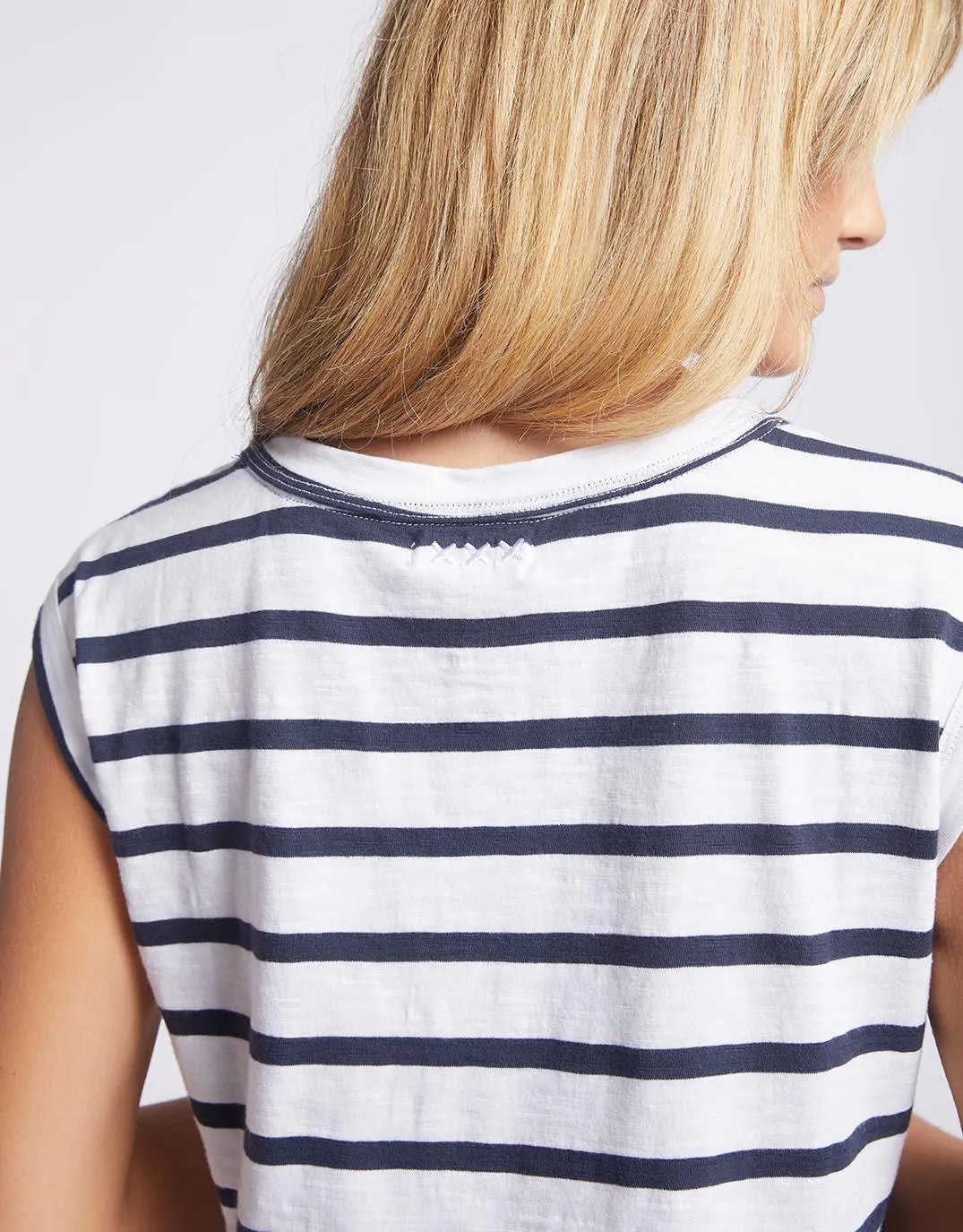 Cali Tank Top - Navy/White Stripe