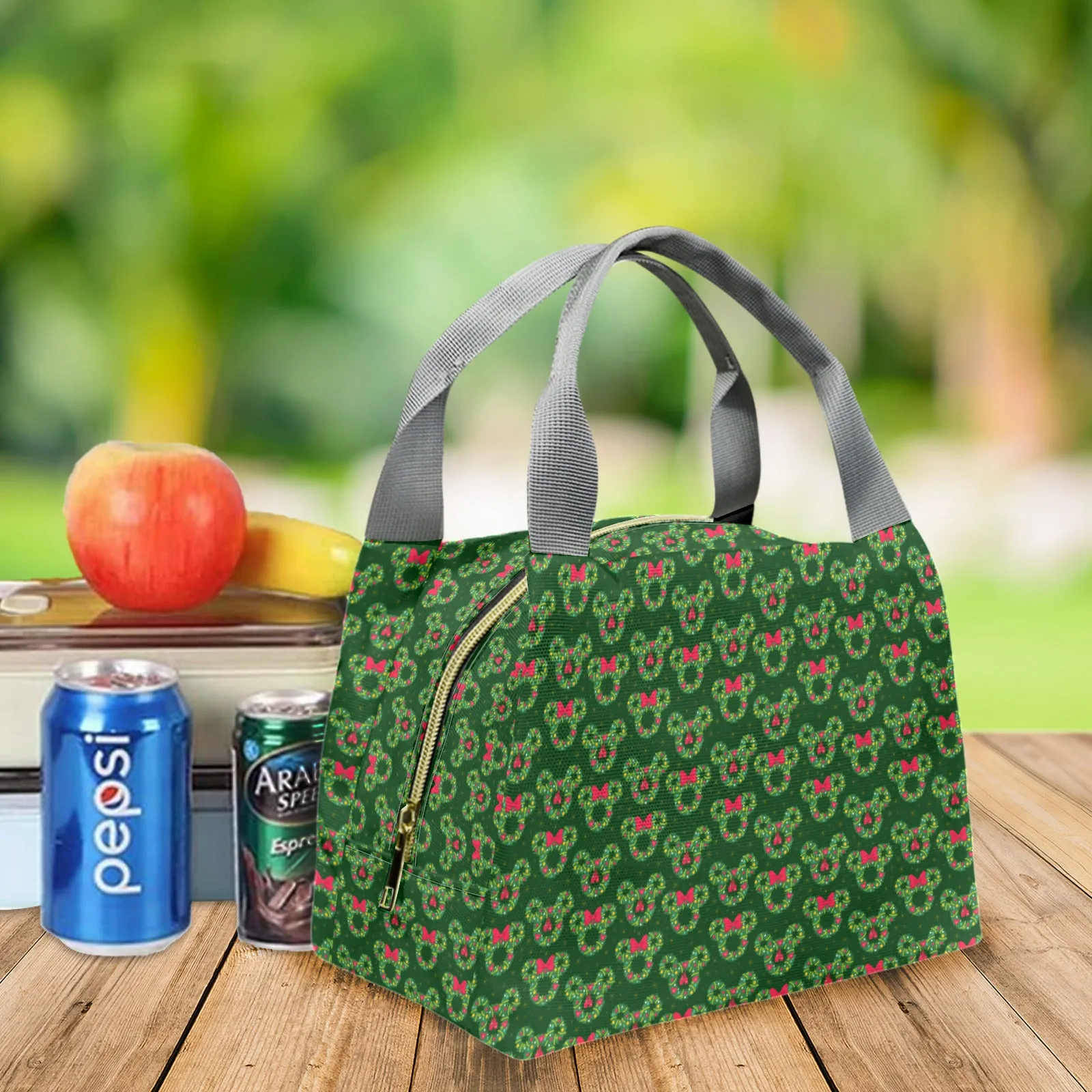 Christmas Wreaths Portable Lunch Bag