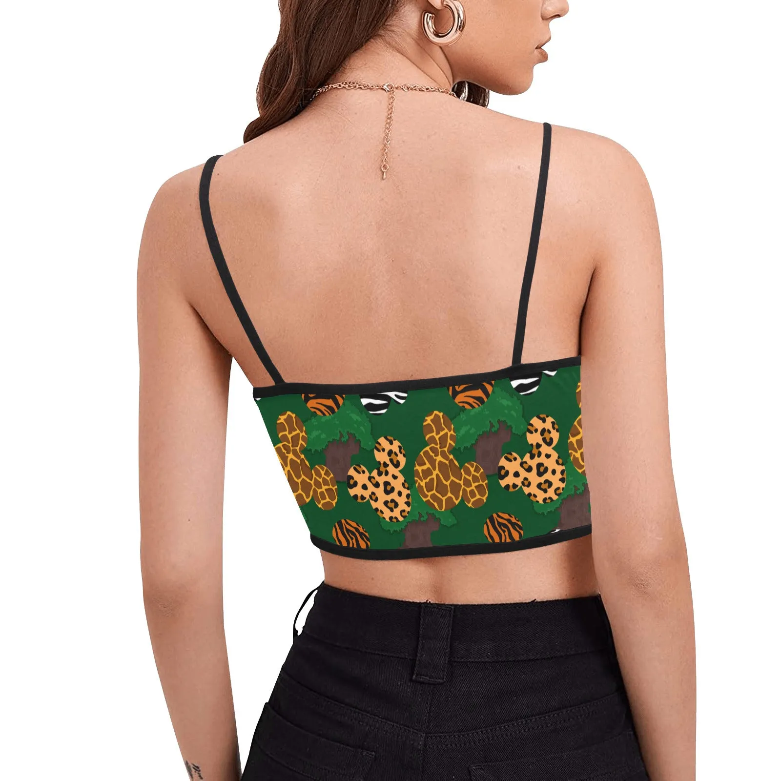 Disney Animal Prints Women's Spaghetti Strap Crop Top