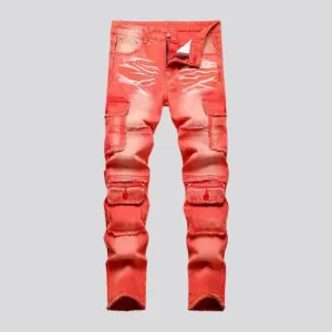 Distressed men's fashion jeans