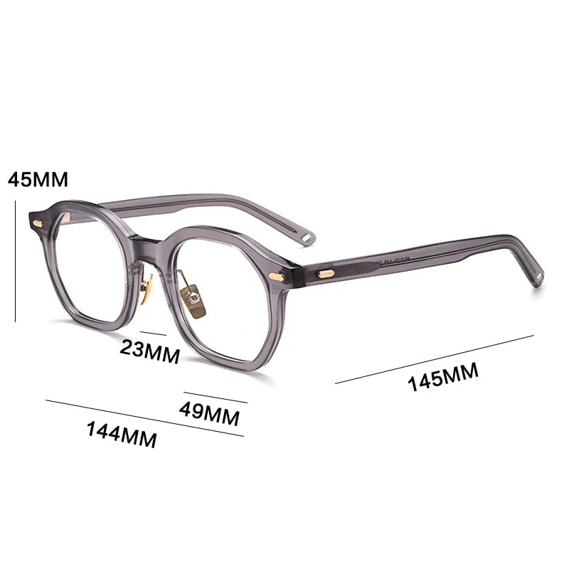 Gatenac Unisex Full Rim Square Acetate Frame Eyeglasses Gxj33