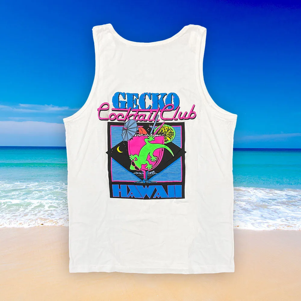 Gecko Cocktail Club White Cotton Tank