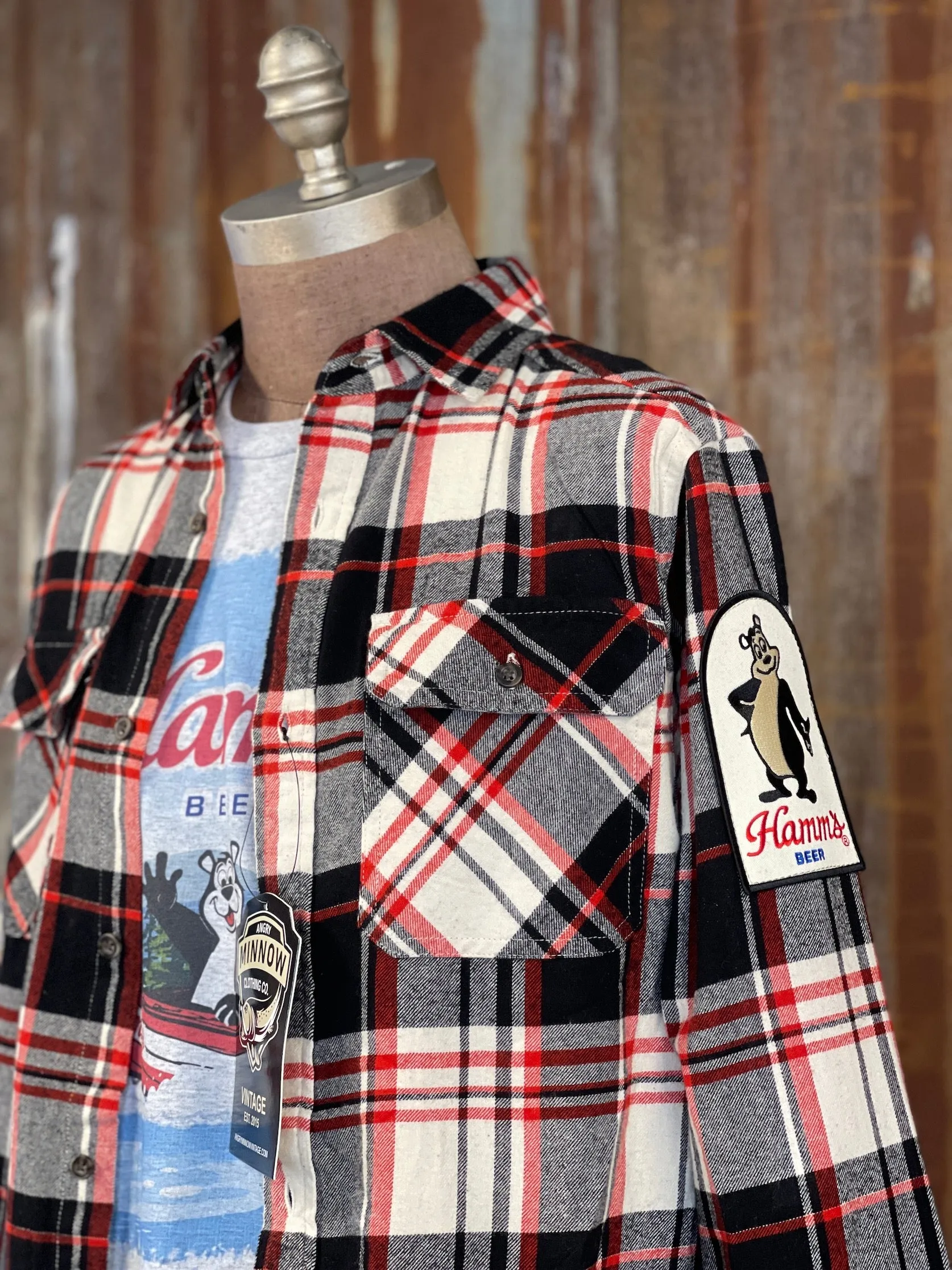 Hamm's Baseball Bear Flannel- Licorice Whip