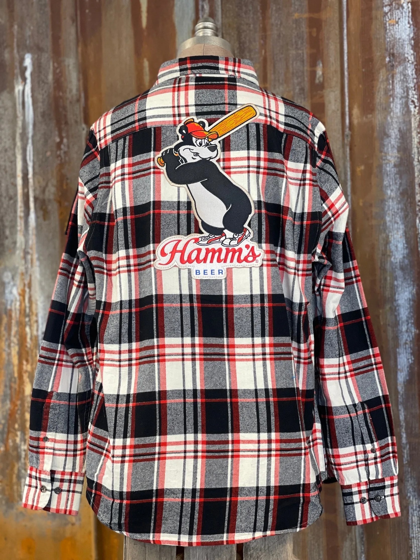 Hamm's Baseball Bear Flannel- Licorice Whip