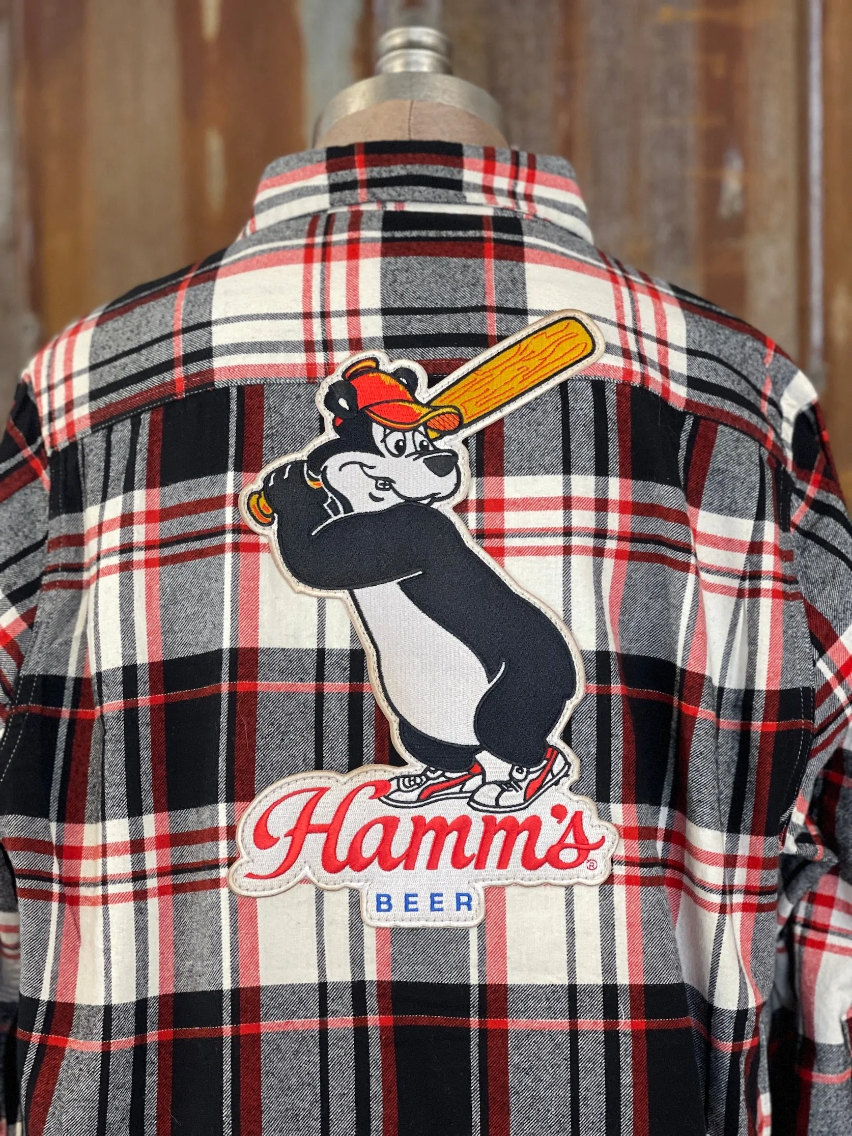 Hamm's Baseball Bear Flannel- Licorice Whip