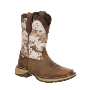 Lil Durango Big Kids Dusty/Camo Leather Digital Western Cowboy Boots