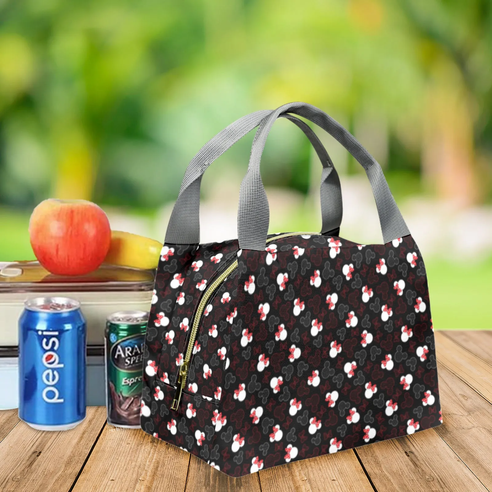 Mickey And Minnie Dots Portable Lunch Bag