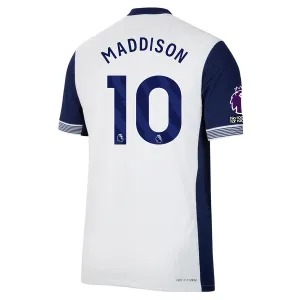 Nike Tottenham Authentic James Maddison Home Jersey w/ EPL   No Room For Racism Patches 24/25 (White/Binary Blue)