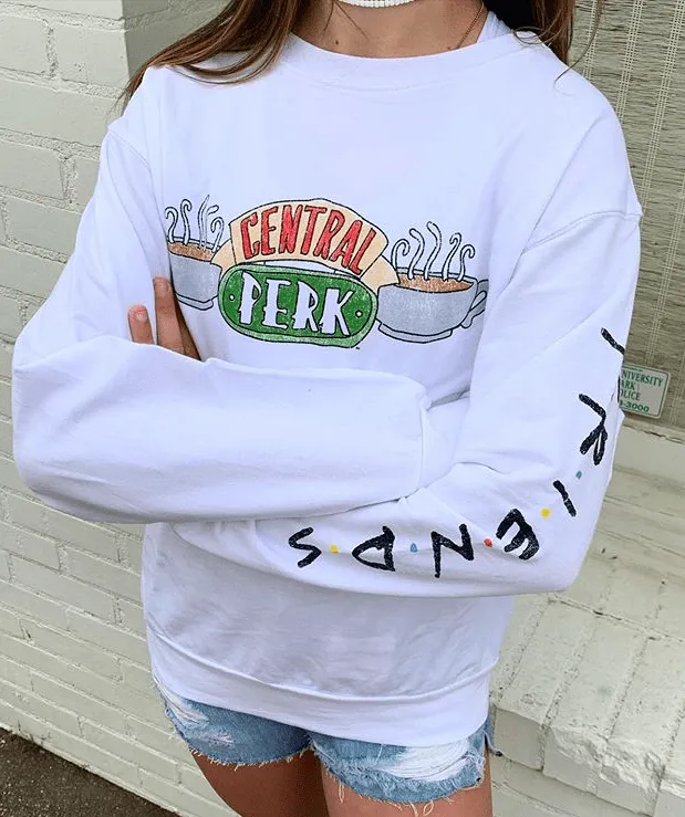 Prince Peter Friends Central Perk Pullover Sweatshirt - White