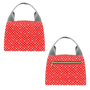 Red With White Mickey Polka Dots Portable Lunch Bag