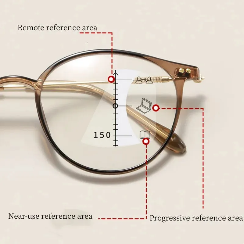 Retro Ultralight Multifocal Progressive Anti-blue Light Near Far Reading Glasses