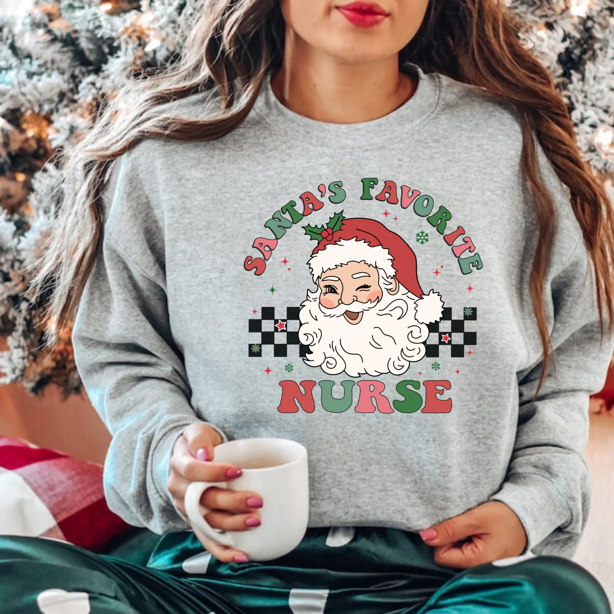 Santa's Favorite Nurse Crewneck Sweatshirt