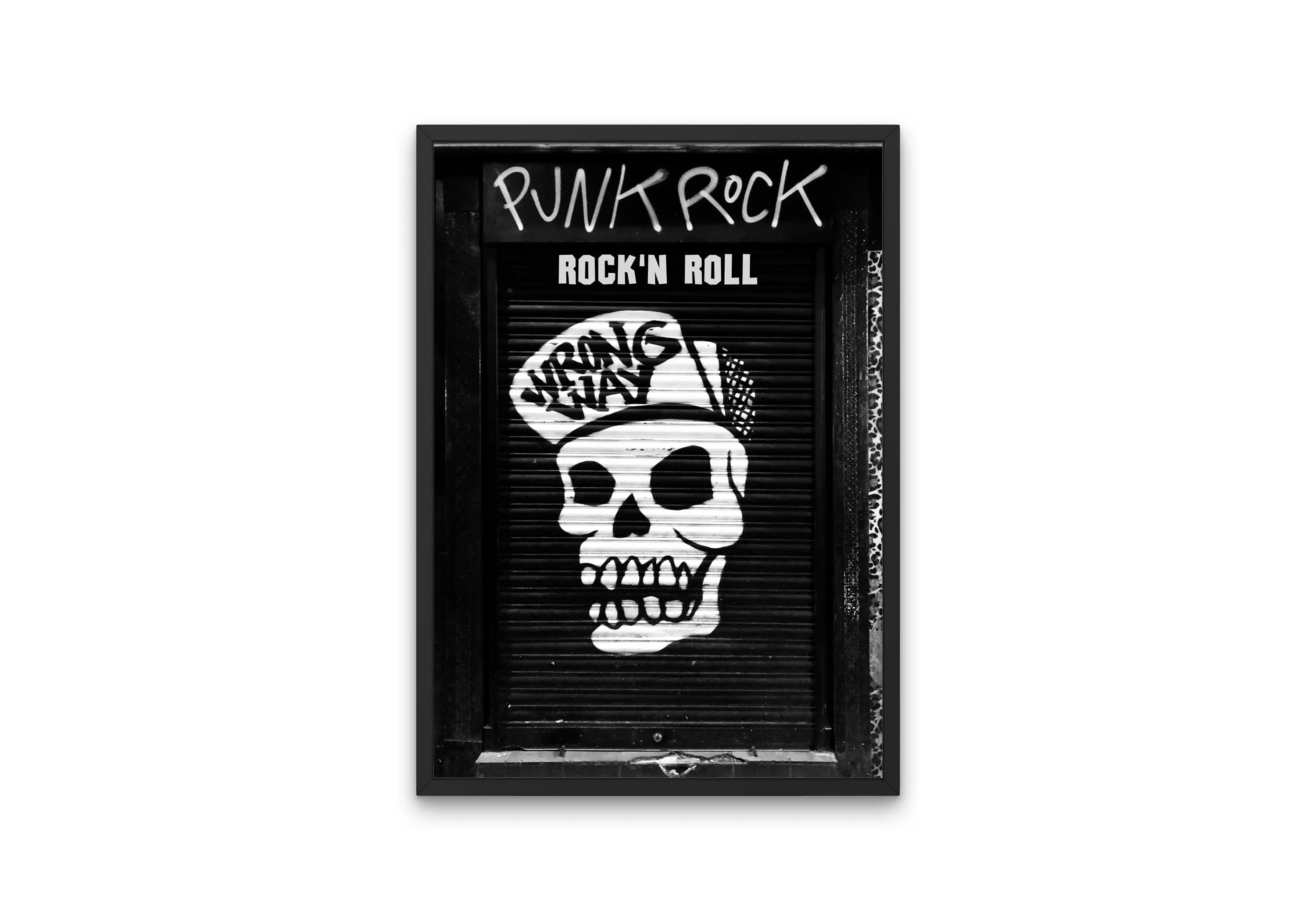 Skull Punk Rock Wall Art INSTANT DOWNLOAD Art Print, Post Punk Poster, Black And White Wall Art, Rock’N’Roll