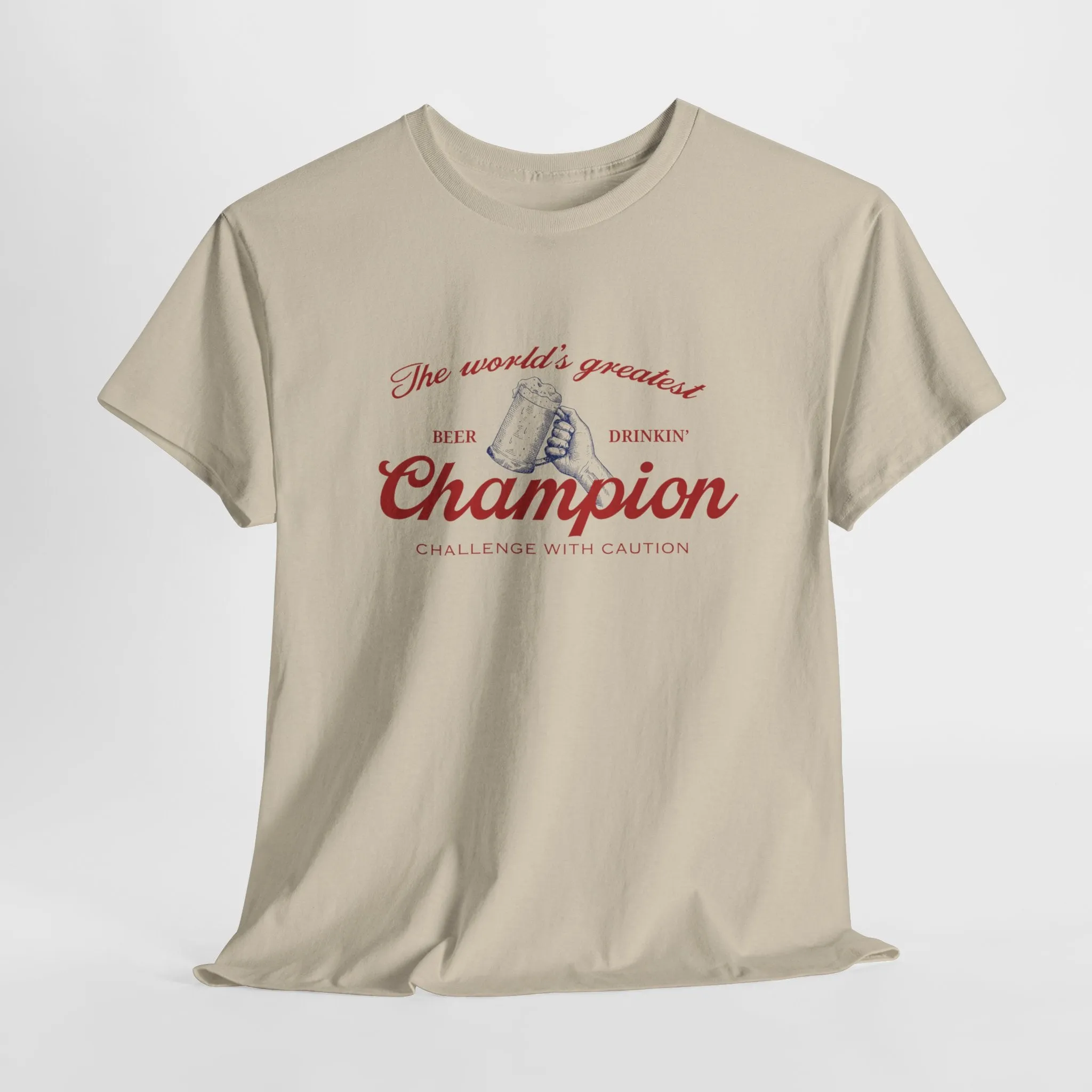 Vintage Beer Style T-Shirt: The World's Greatest Beer Drinkin' Champion - Perfect for Fourth of July, Father's Day, Life of Party Gift