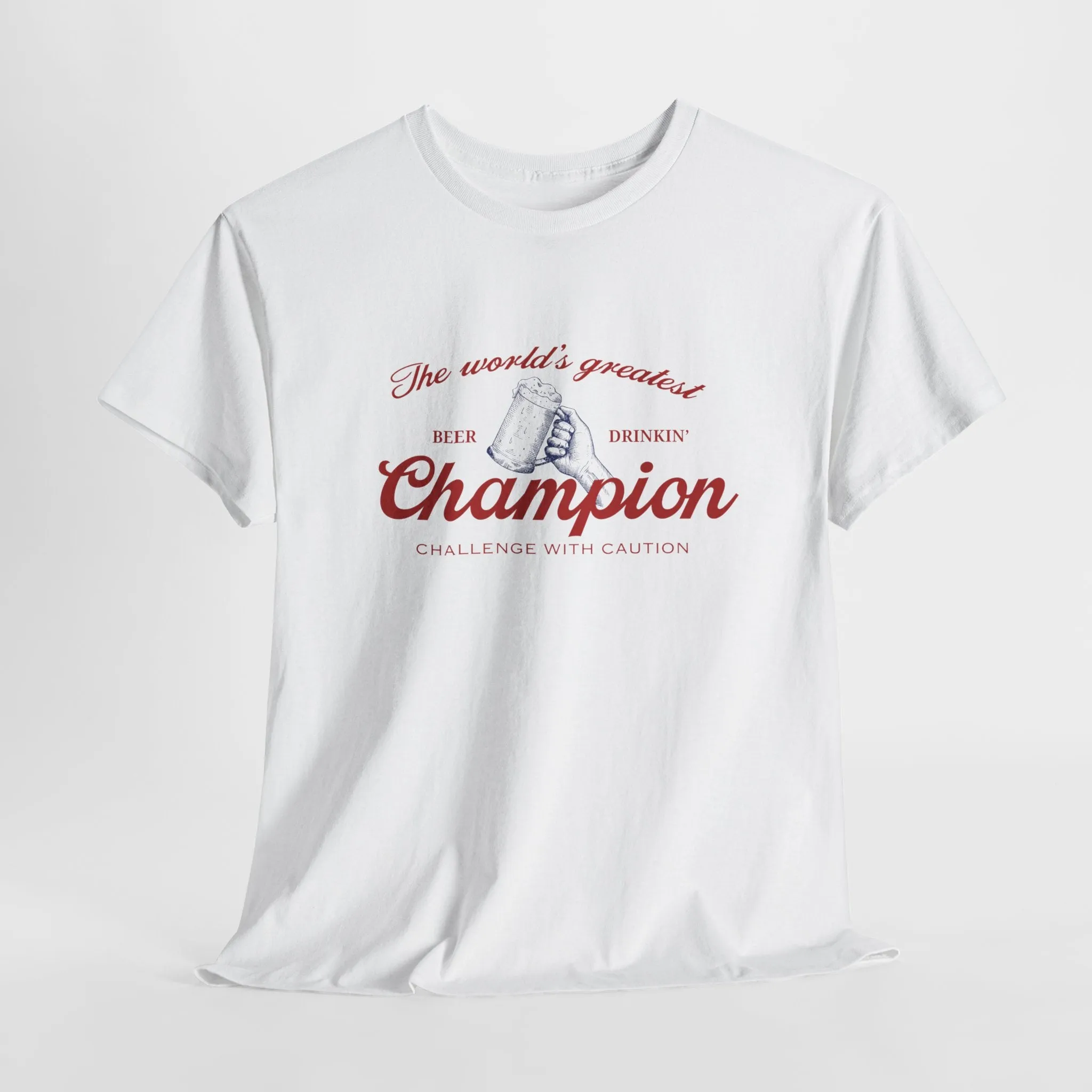 Vintage Beer Style T-Shirt: The World's Greatest Beer Drinkin' Champion - Perfect for Fourth of July, Father's Day, Life of Party Gift