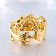 Vintage Flame Dragon Silver Ring for Men: Zodiac-Inspired Elegance