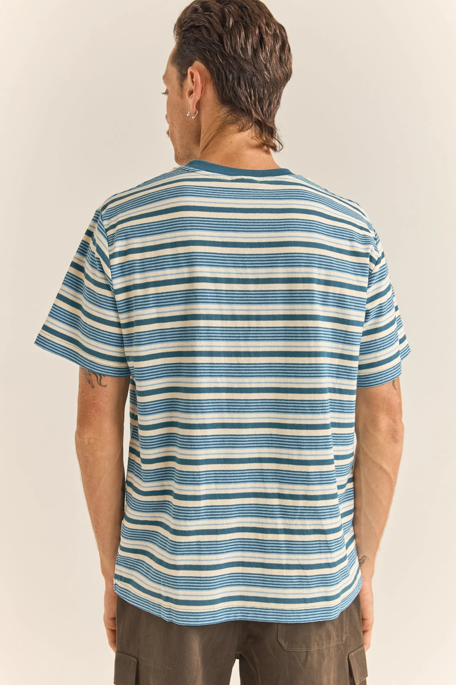 Vintage Stripe Ss T-Shirt Mineral Blue