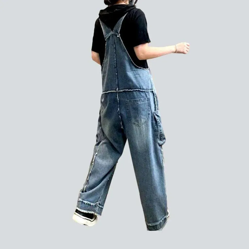 Y2k baggy jean overall for women