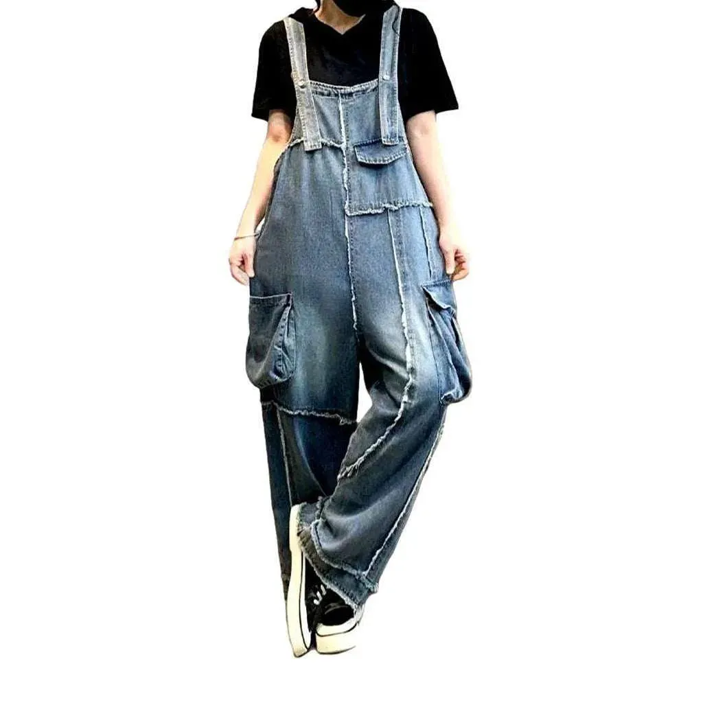 Y2k baggy jean overall for women